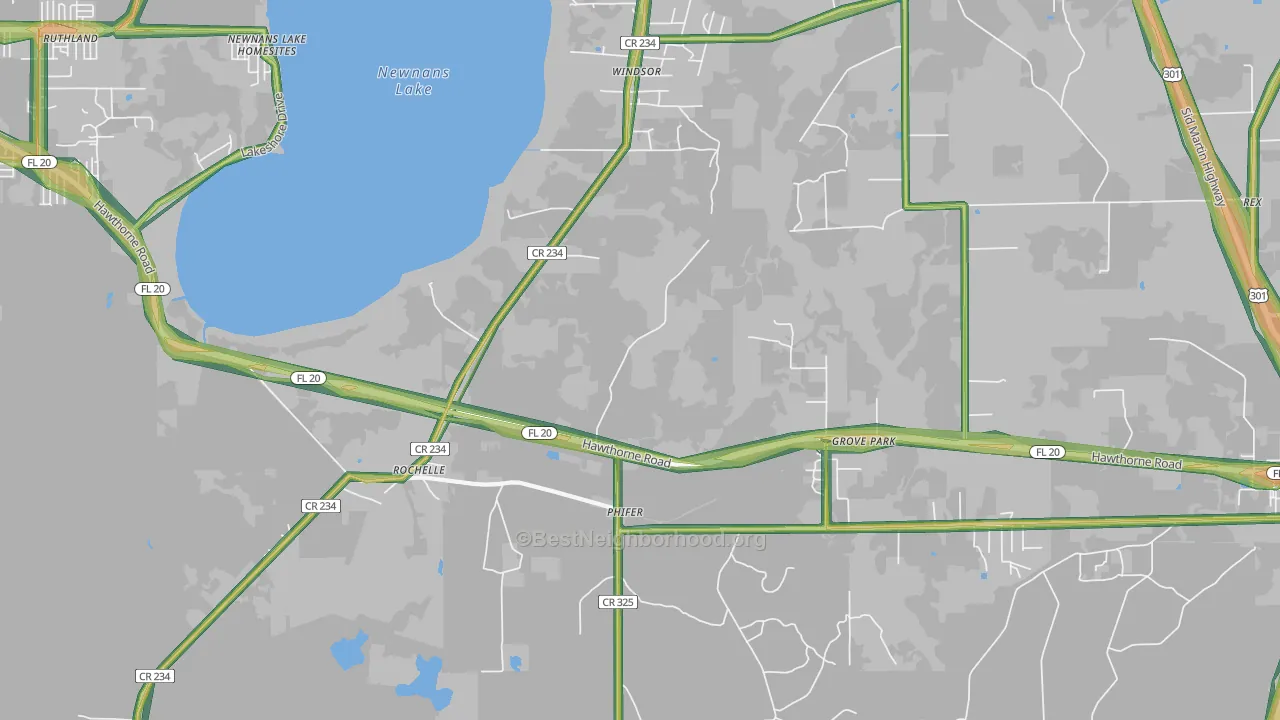 Grove Park, FL Map of Noise Levels in Grove Park