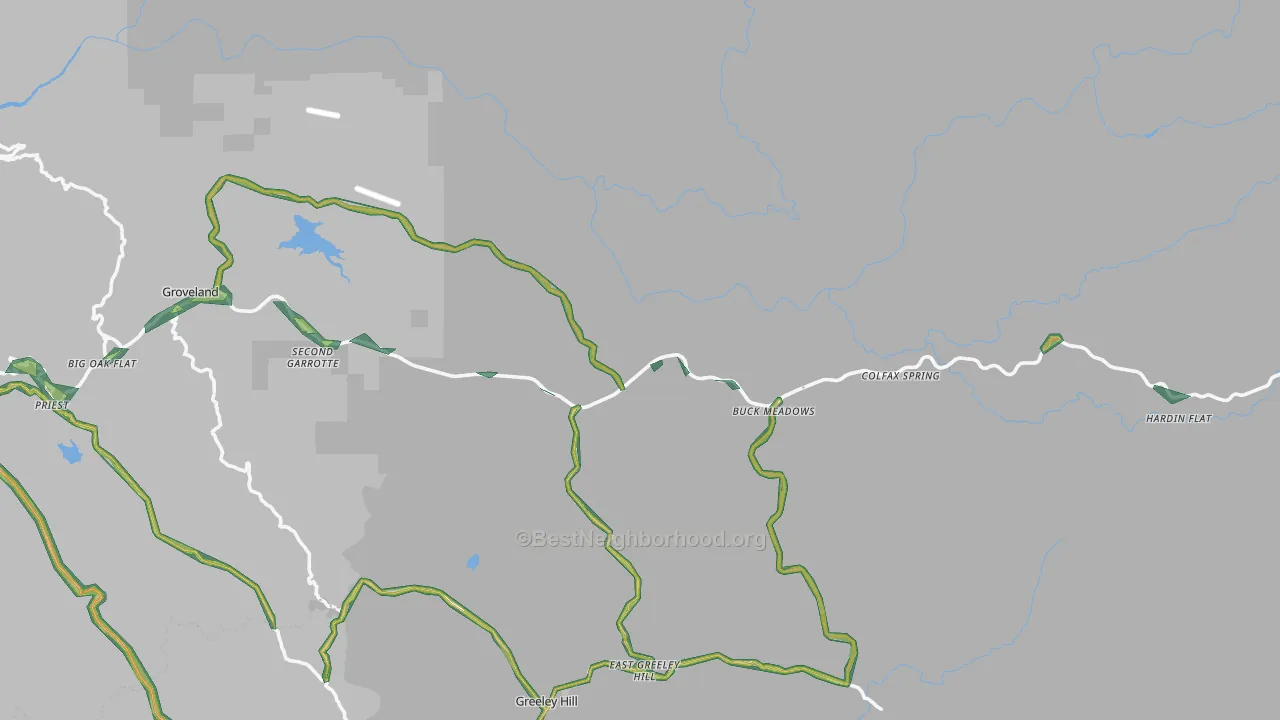 Groveland, CA Map of Noise Levels in Groveland