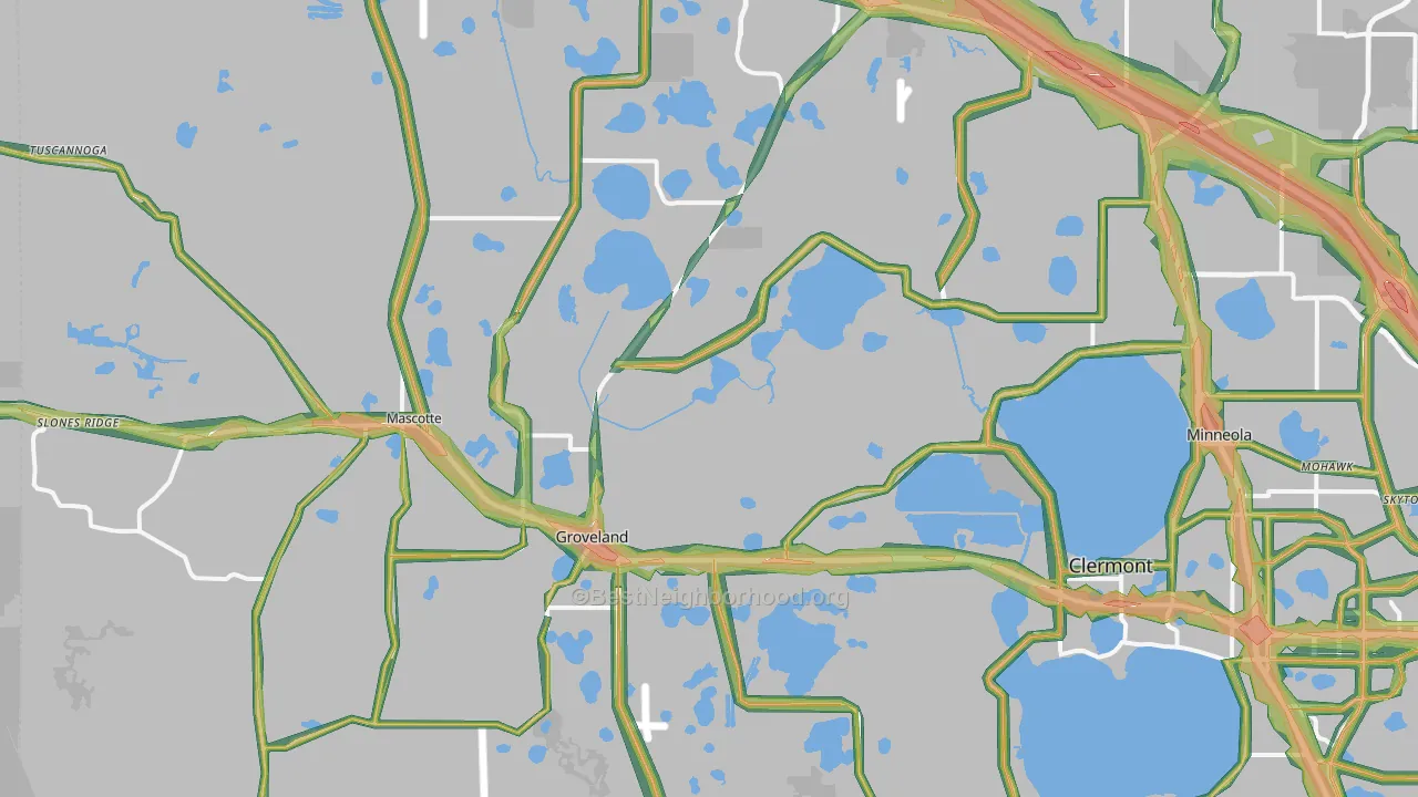 Groveland, FL Map of Noise Levels in Groveland