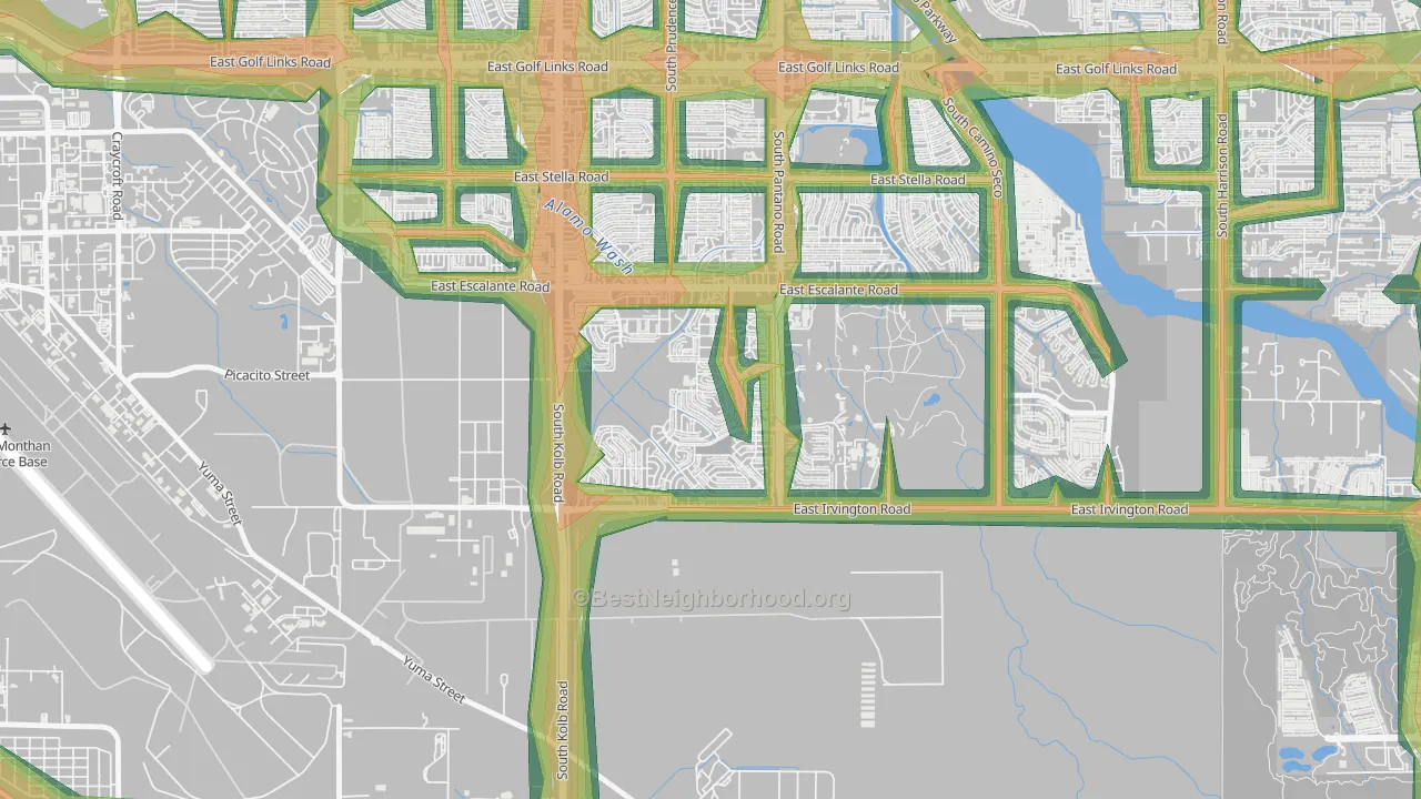 Groves Lincoln Park, Tucson, AZ Map of Noise Levels in Groves Lincoln Park
