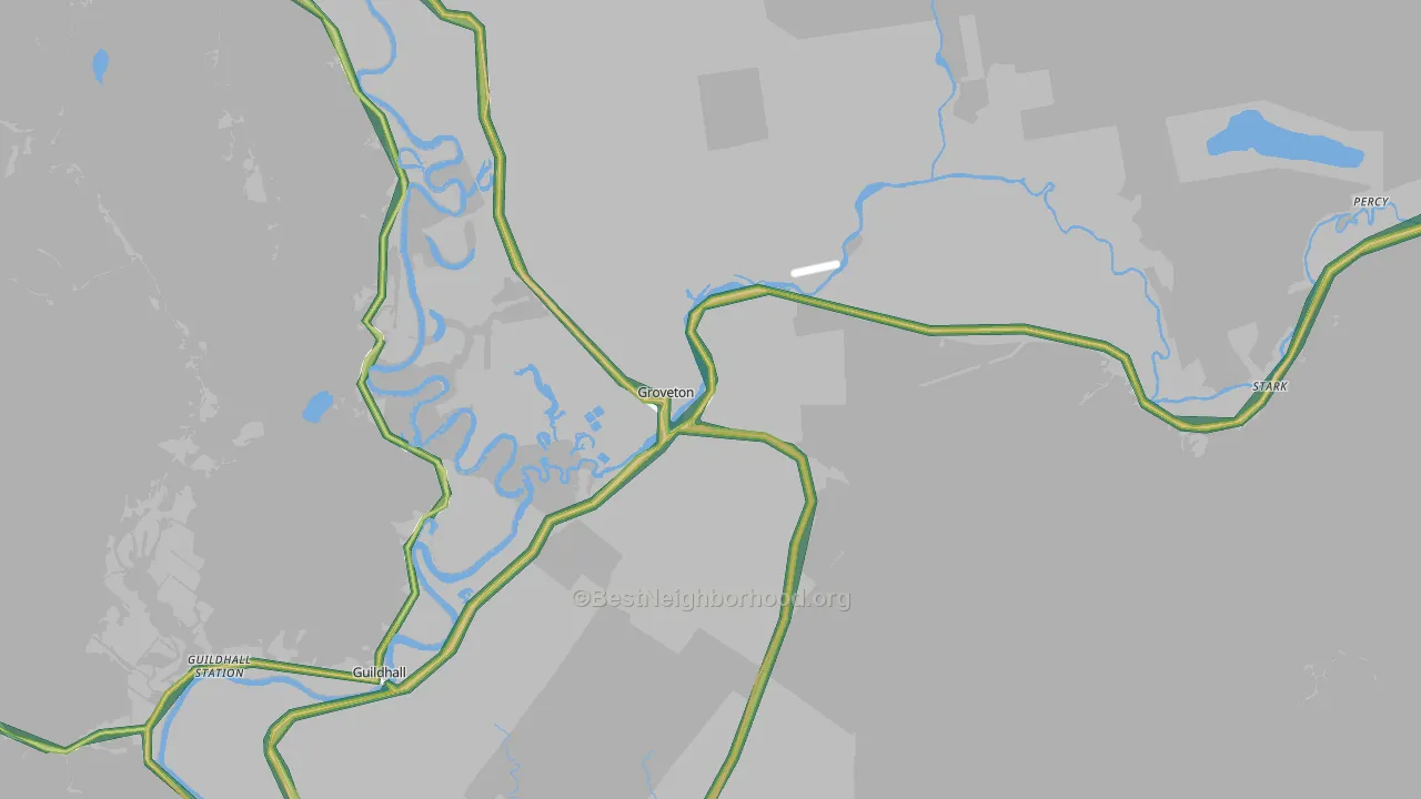 Groveton, NH Map of Noise Levels in Groveton