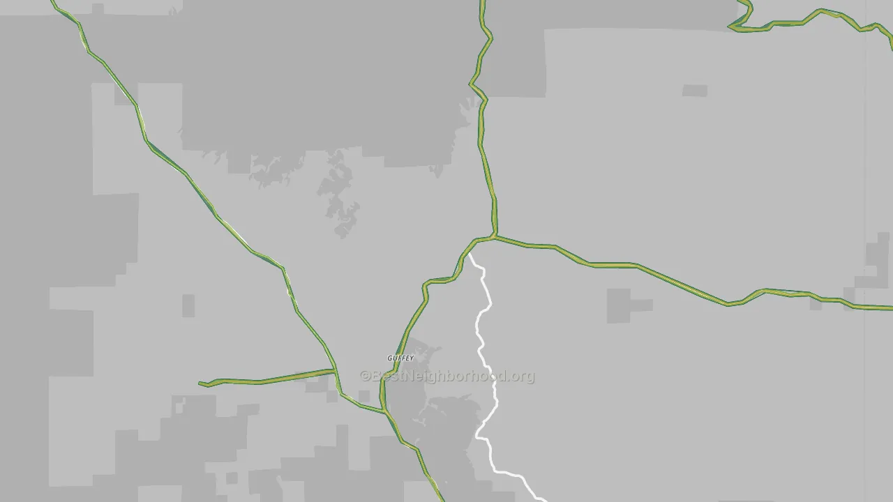 Guffey, CO Map of Noise Levels in Guffey