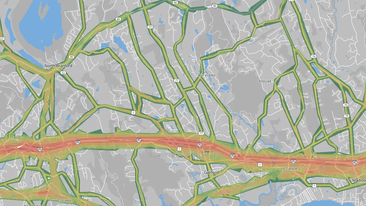 Guilford, CT Map of Noise Levels in Guilford