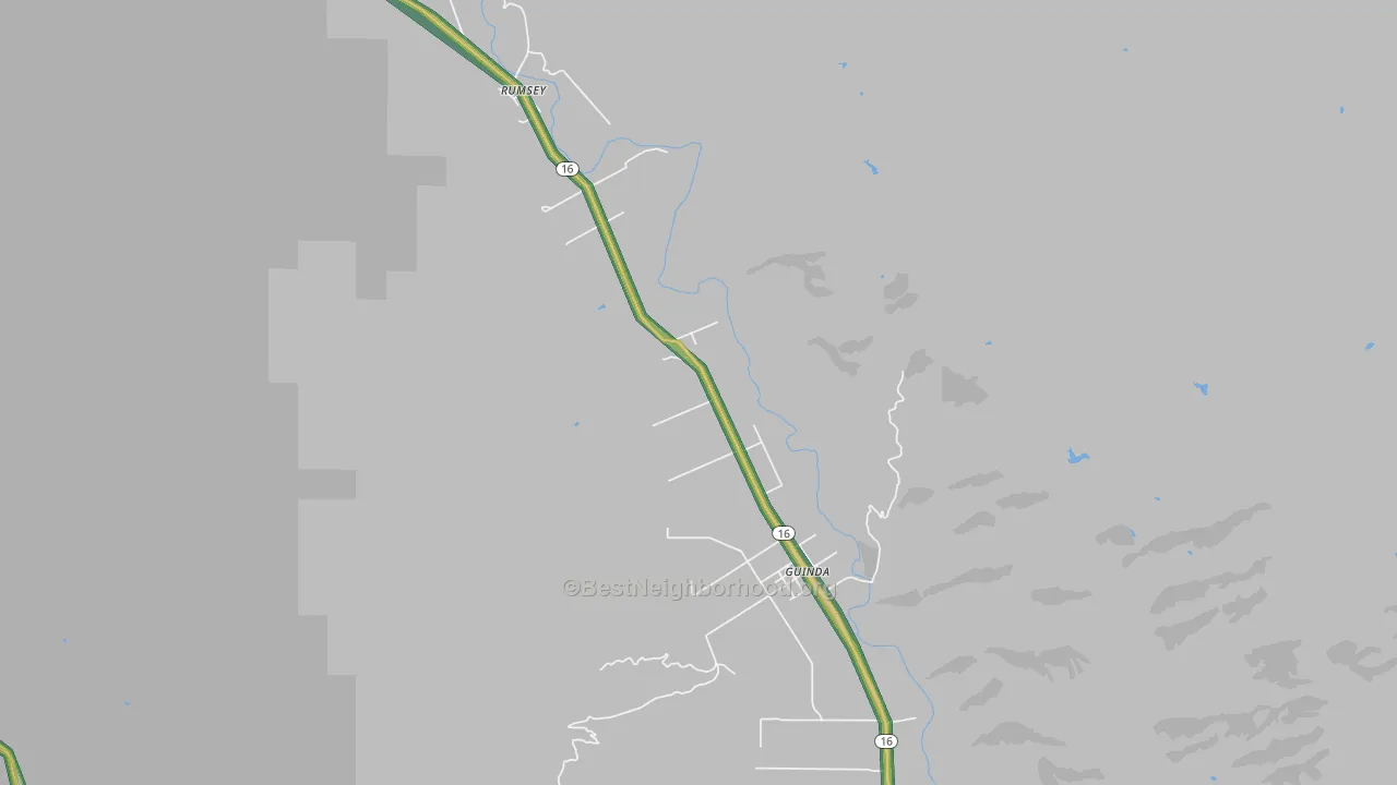 Guinda, CA Map of Noise Levels in Guinda