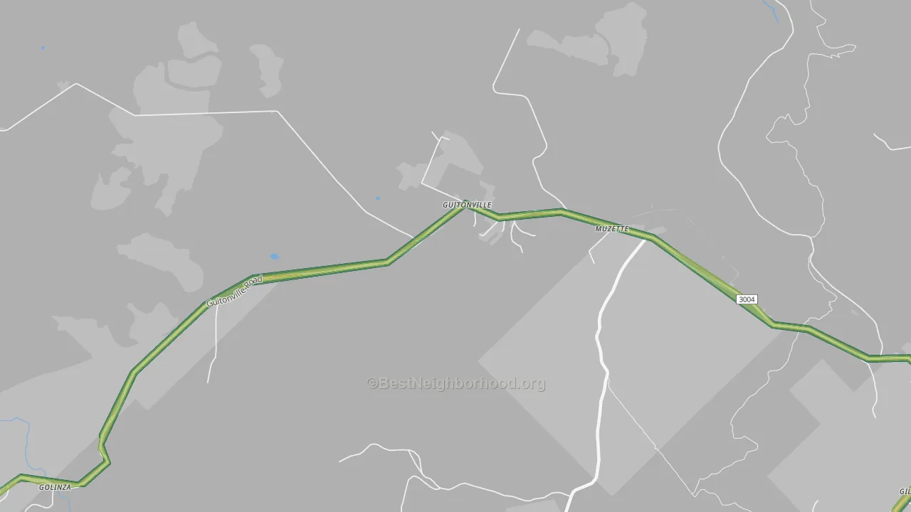 Guitonville, PA Map of Noise Levels in Guitonville
