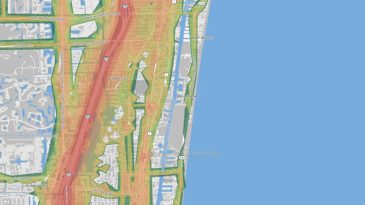 Gulf Stream, FL Map of Noise Levels in Gulf Stream