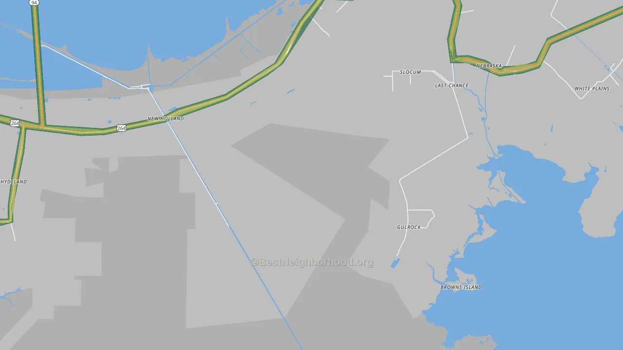 Gulrock, NC Map of Noise Levels in Gulrock