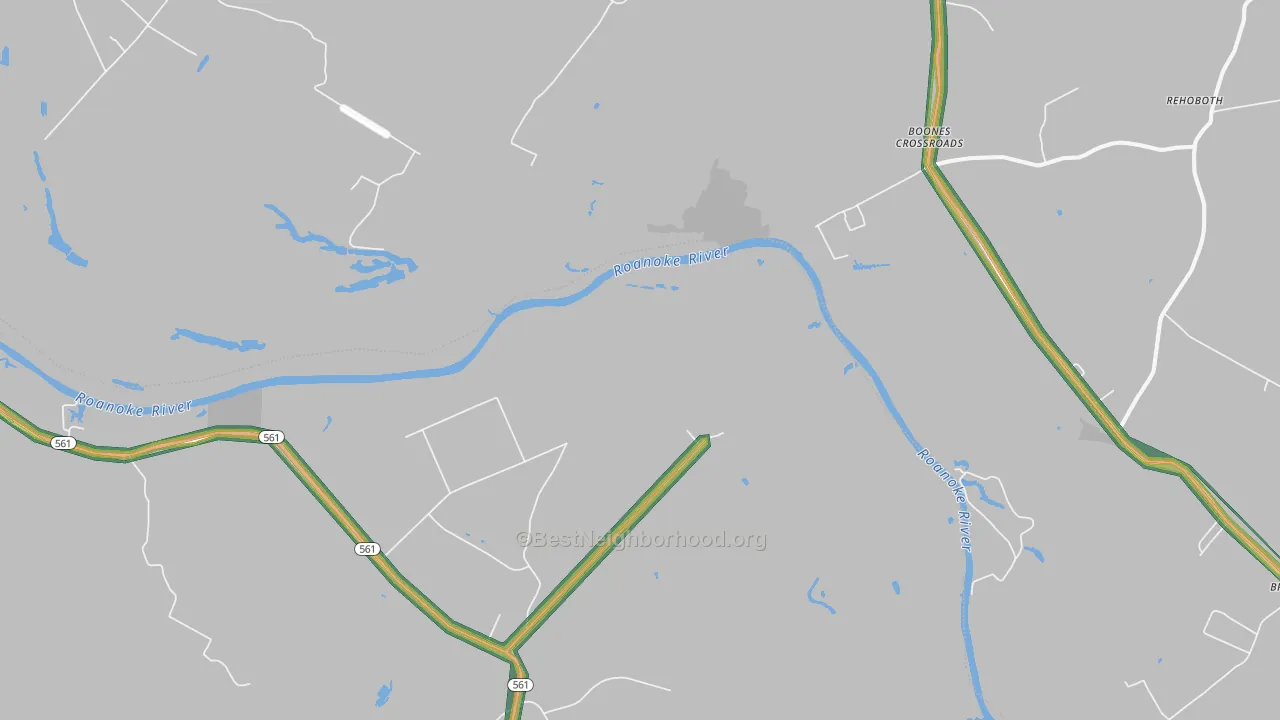 Gumberry, NC Map of Noise Levels in Gumberry