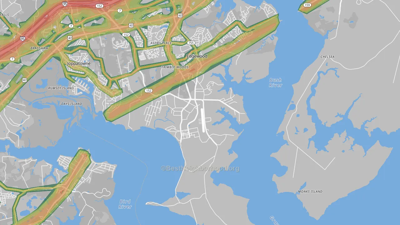 Gunpowder, MD Map of Noise Levels in Gunpowder