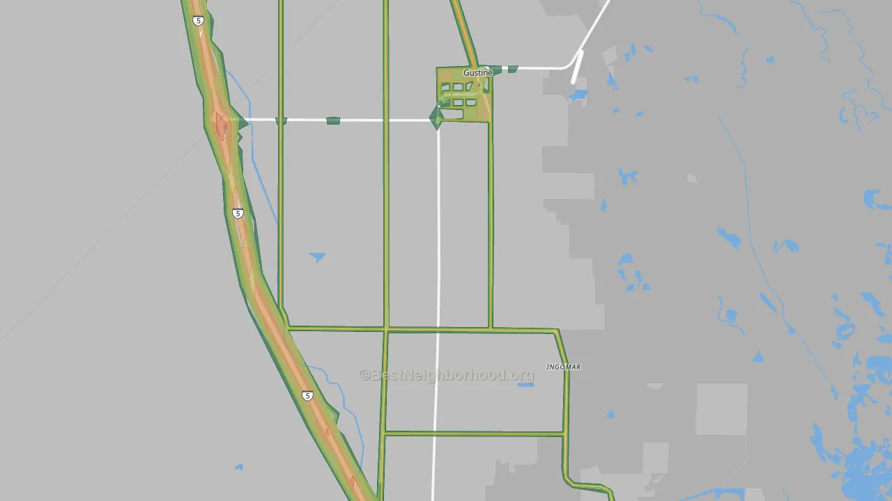 Gustine, CA Map of Noise Levels in Gustine