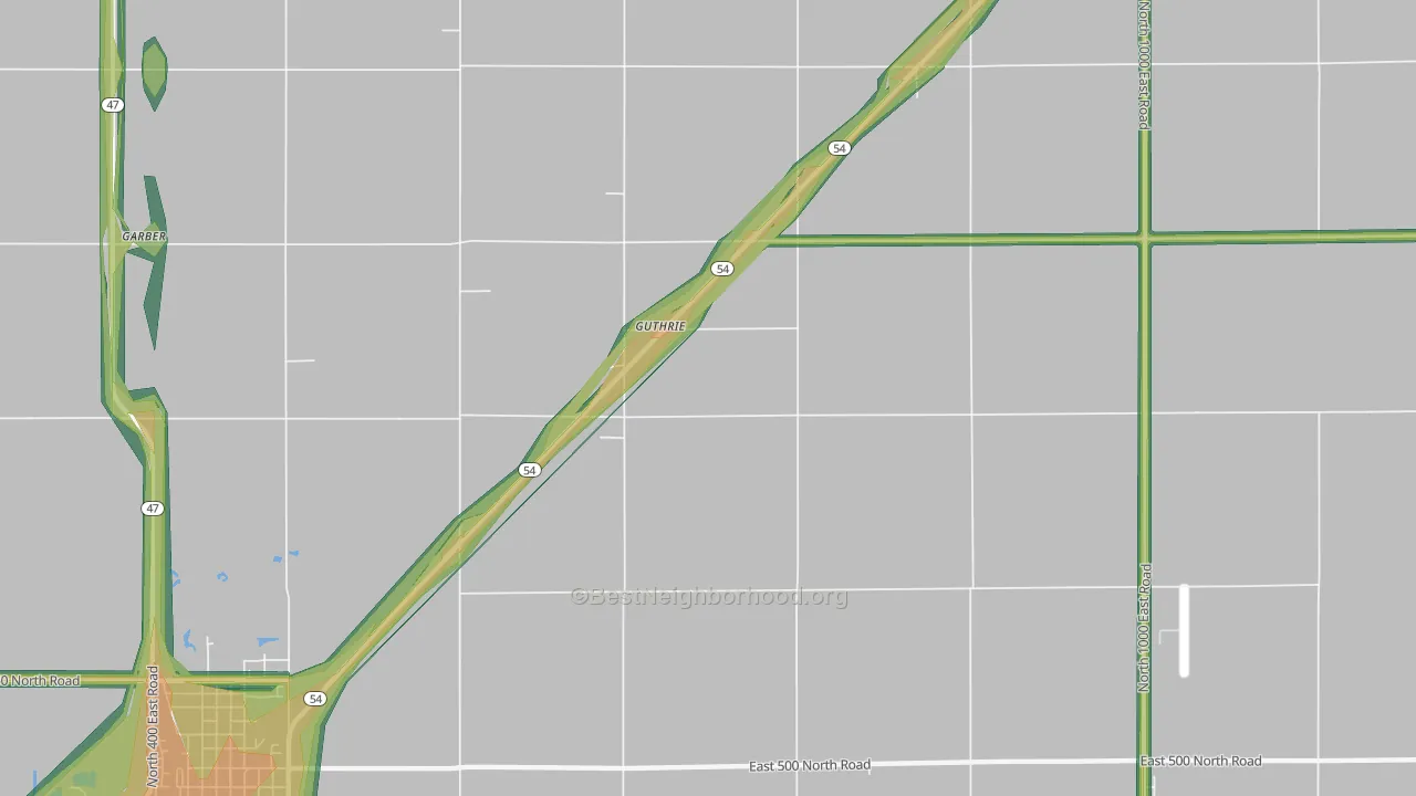 Guthrie, IL Map of Noise Levels in Guthrie