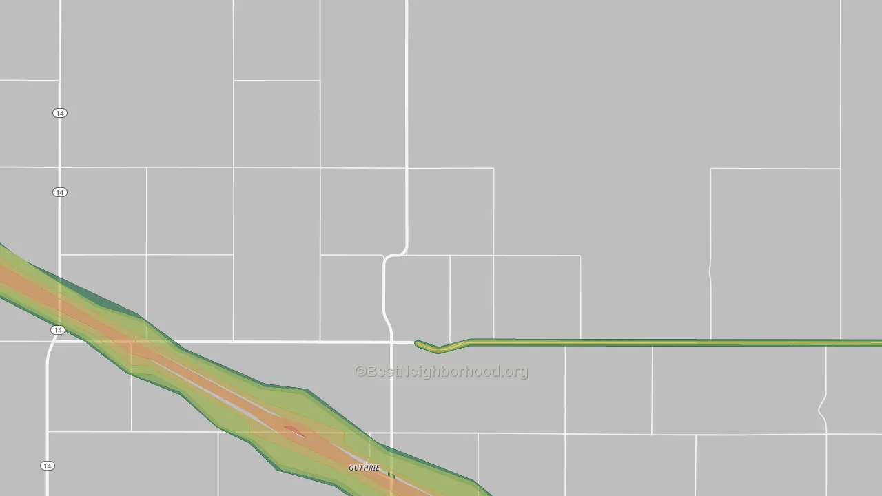 Guthrie, ND Map of Noise Levels in Guthrie