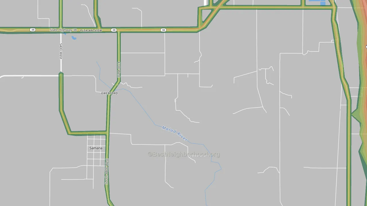 Gwenford, ID Map of Noise Levels in Gwenford