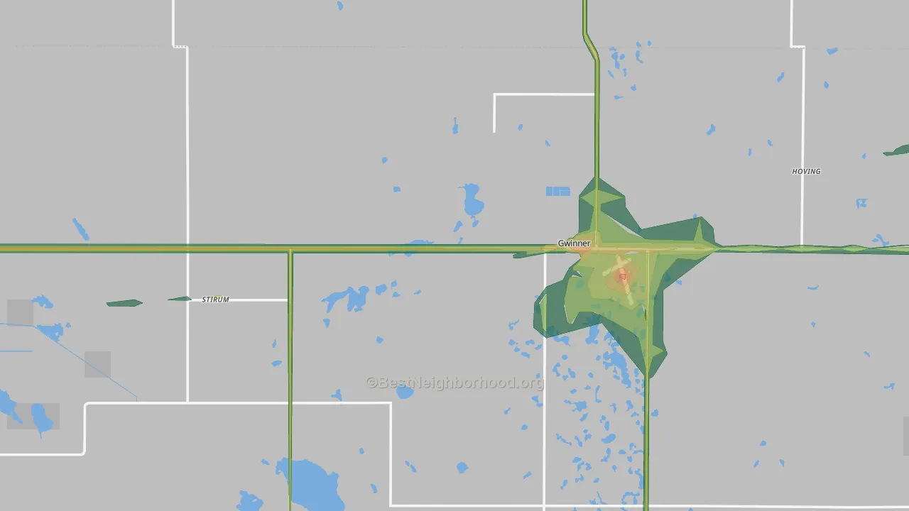 Gwinner, ND Map of Noise Levels in Gwinner