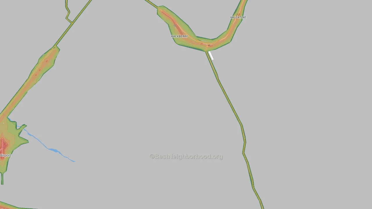 Hackberry, AZ Map of Noise Levels in Hackberry