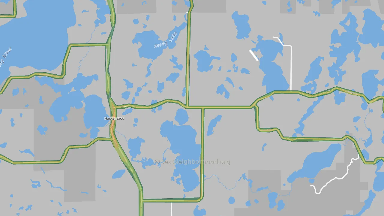 Hackensack, MN Map of Noise Levels in Hackensack