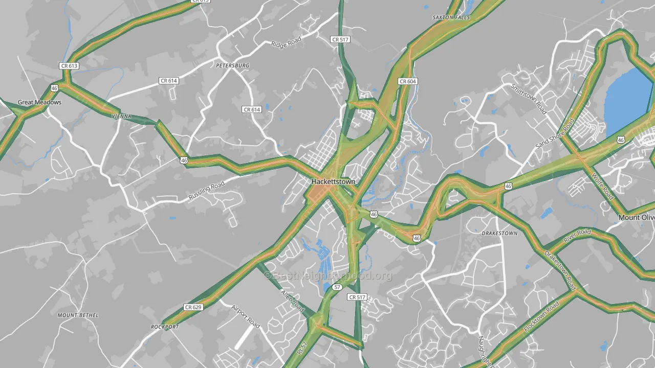Hackettstown, NJ Map of Noise Levels in Hackettstown