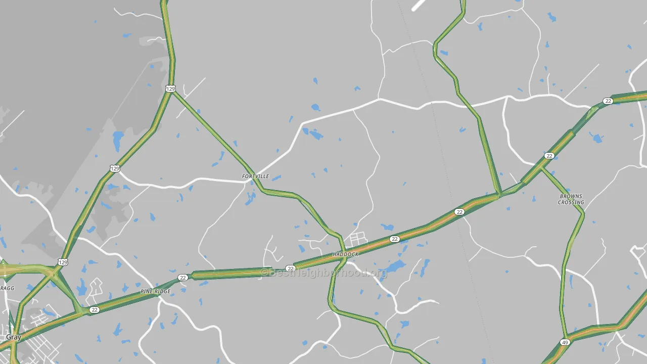 Haddock, GA Map of Noise Levels in Haddock