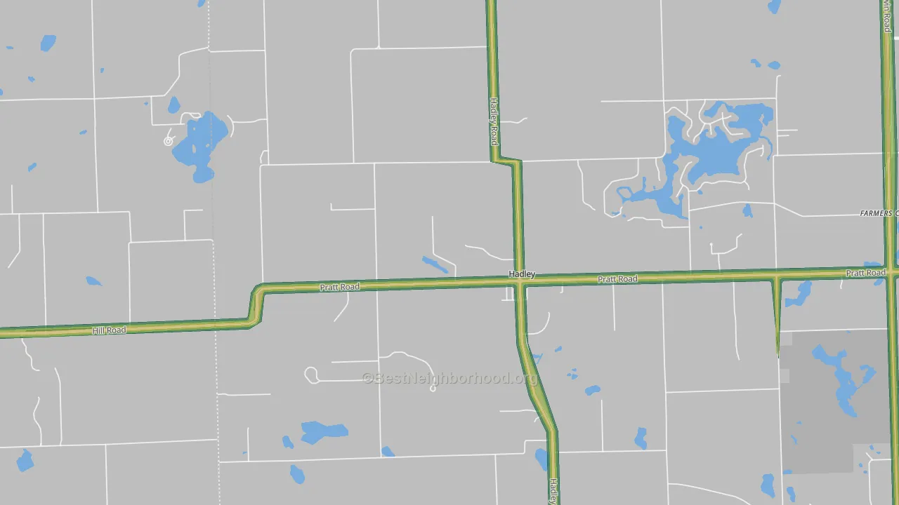 Hadley, MI Map of Noise Levels in Hadley