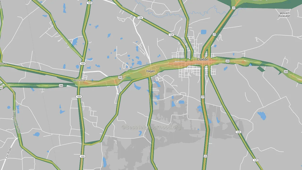 Hagan, GA Map of Noise Levels in Hagan