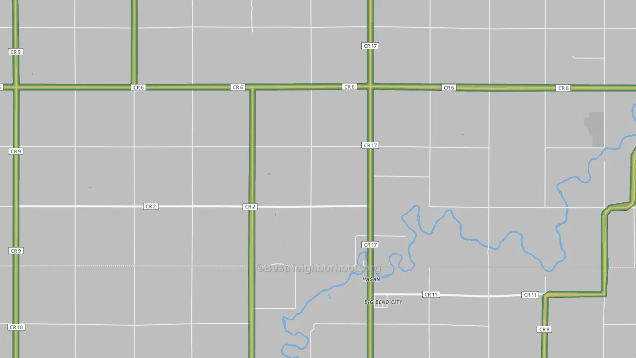 Hagan, MN Map of Noise Levels in Hagan