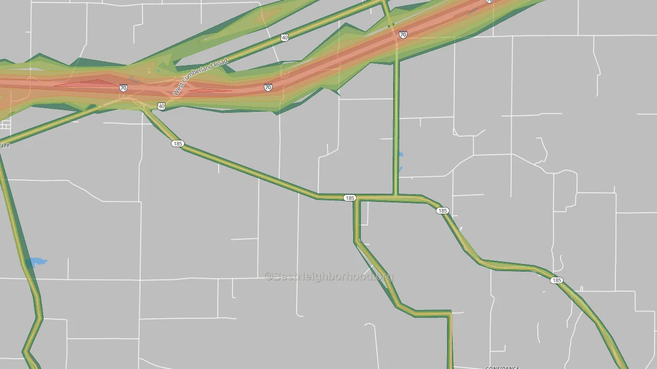 Hagarstown, IL Map of Noise Levels in Hagarstown