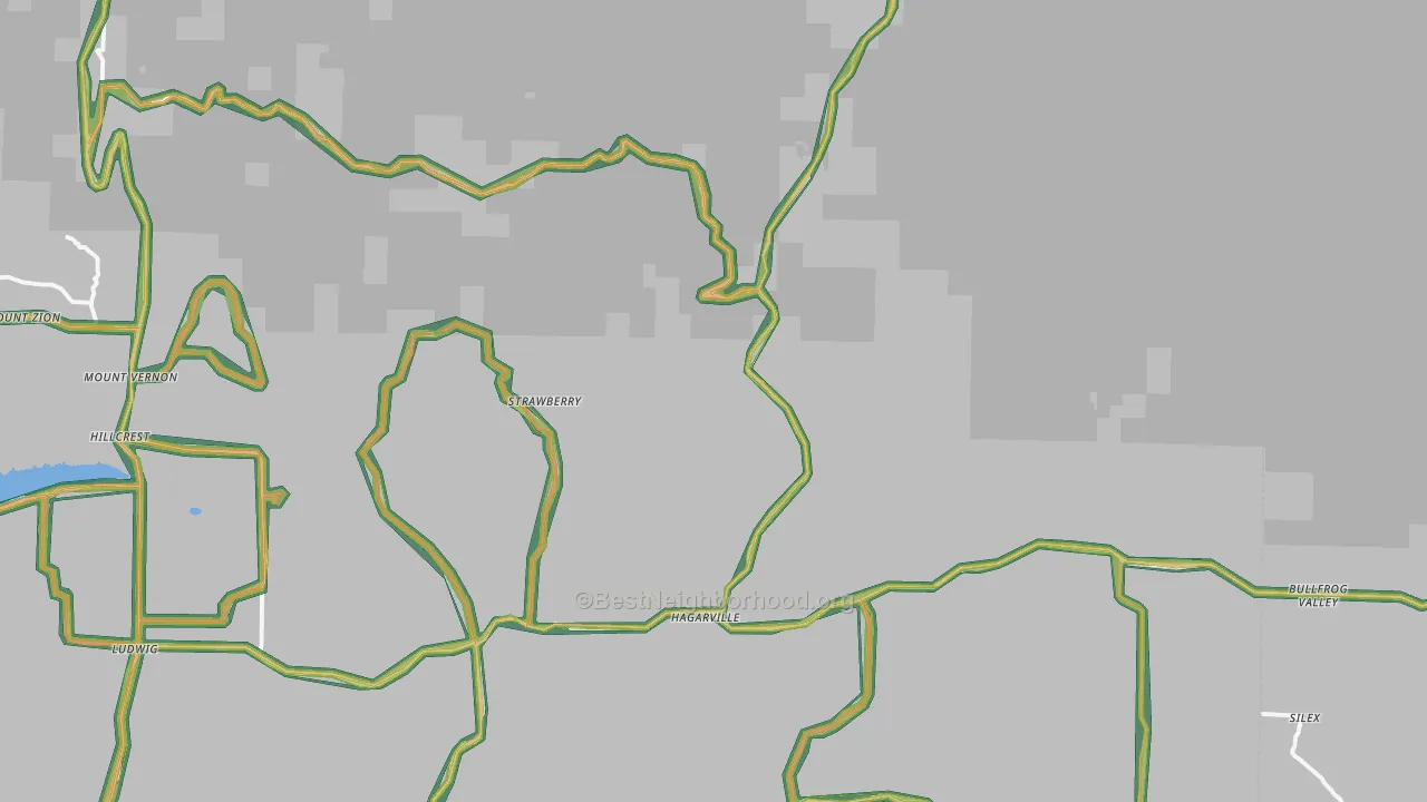 Hagarville, AR Map of Noise Levels in Hagarville
