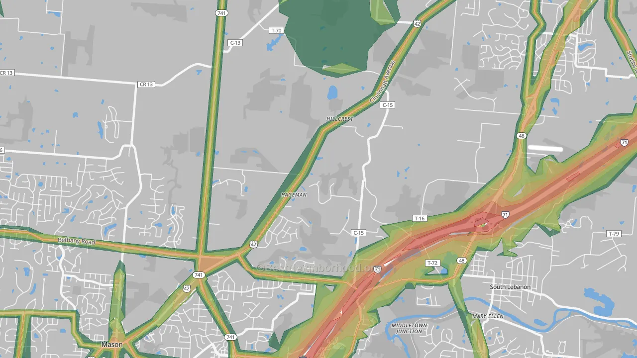 Hageman, OH Map of Noise Levels in Hageman