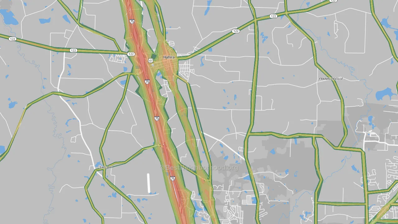 Hahira, GA Map of Noise Levels in Hahira