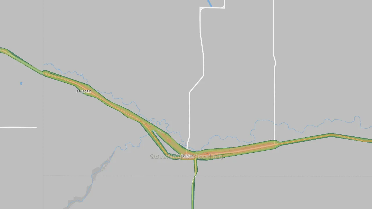 Haigler, NE Map of Noise Levels in Haigler