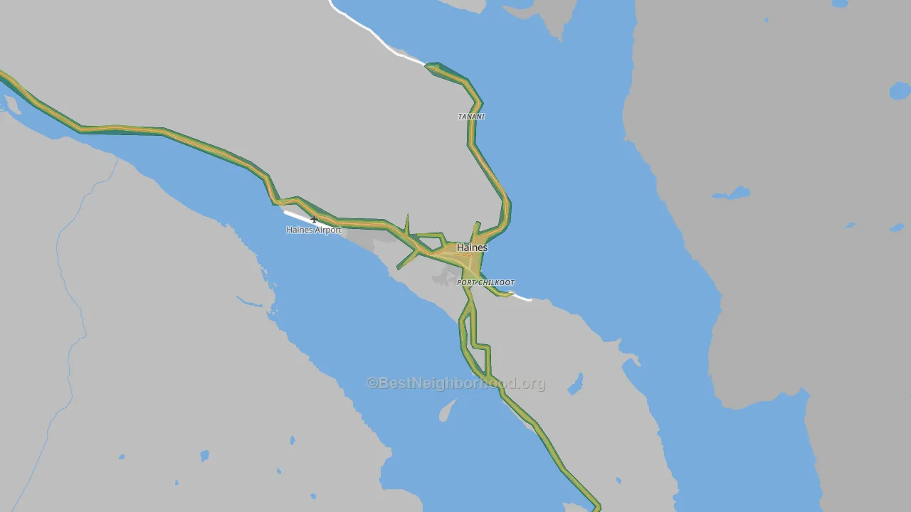 Haines, AK Map of Noise Levels in Haines