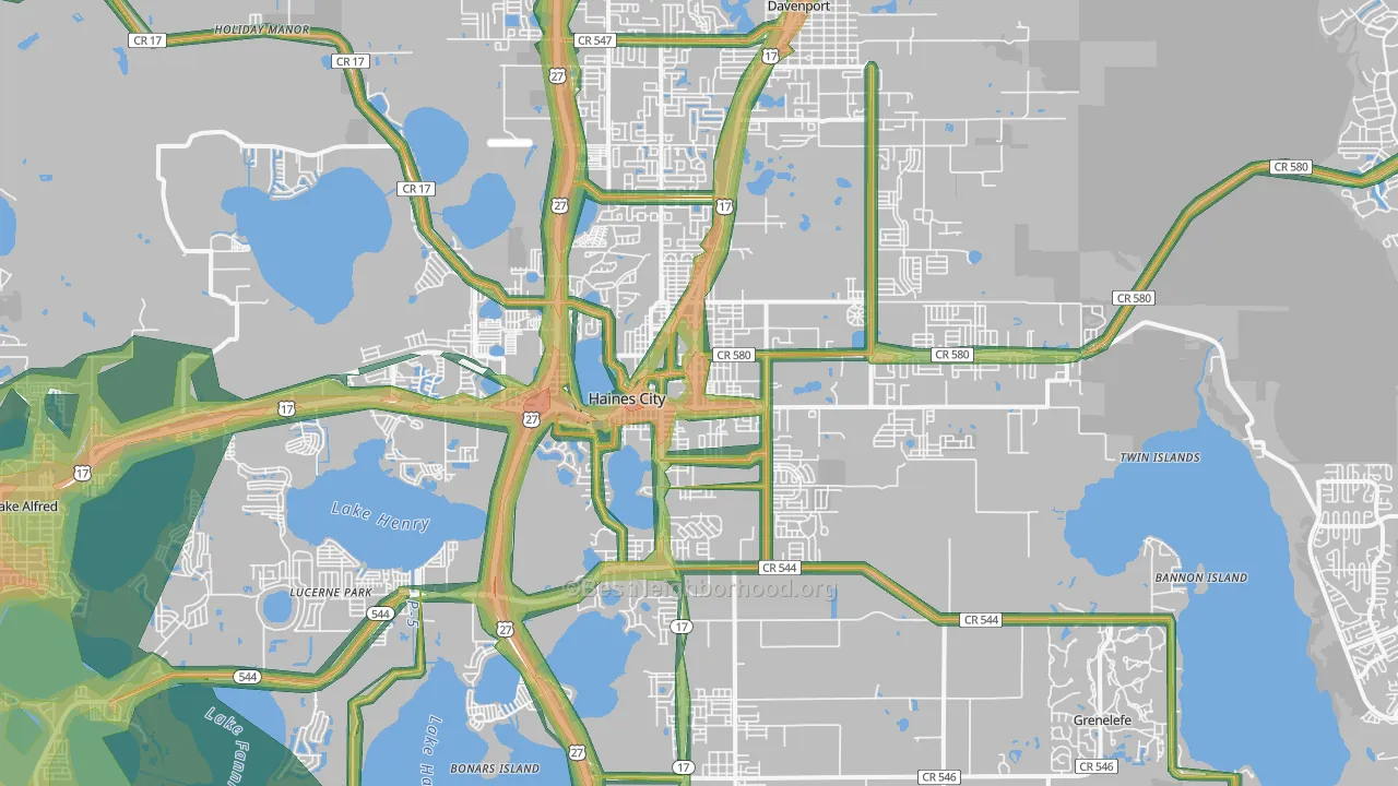 Haines City, FL Map of Noise Levels in Haines City