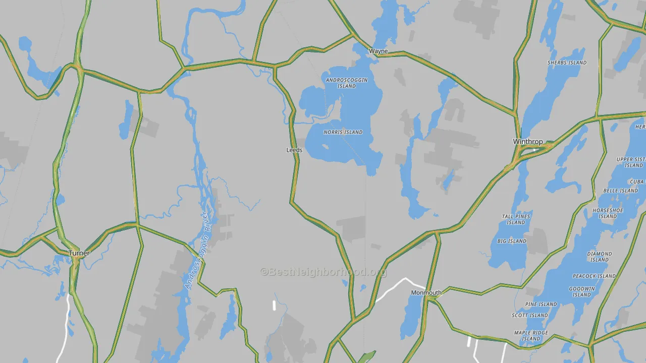 Haines Corner, Lewiston, ME Map of Noise Levels in Haines Corner