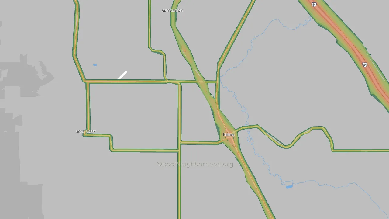 Haines, OR Map of Noise Levels in Haines