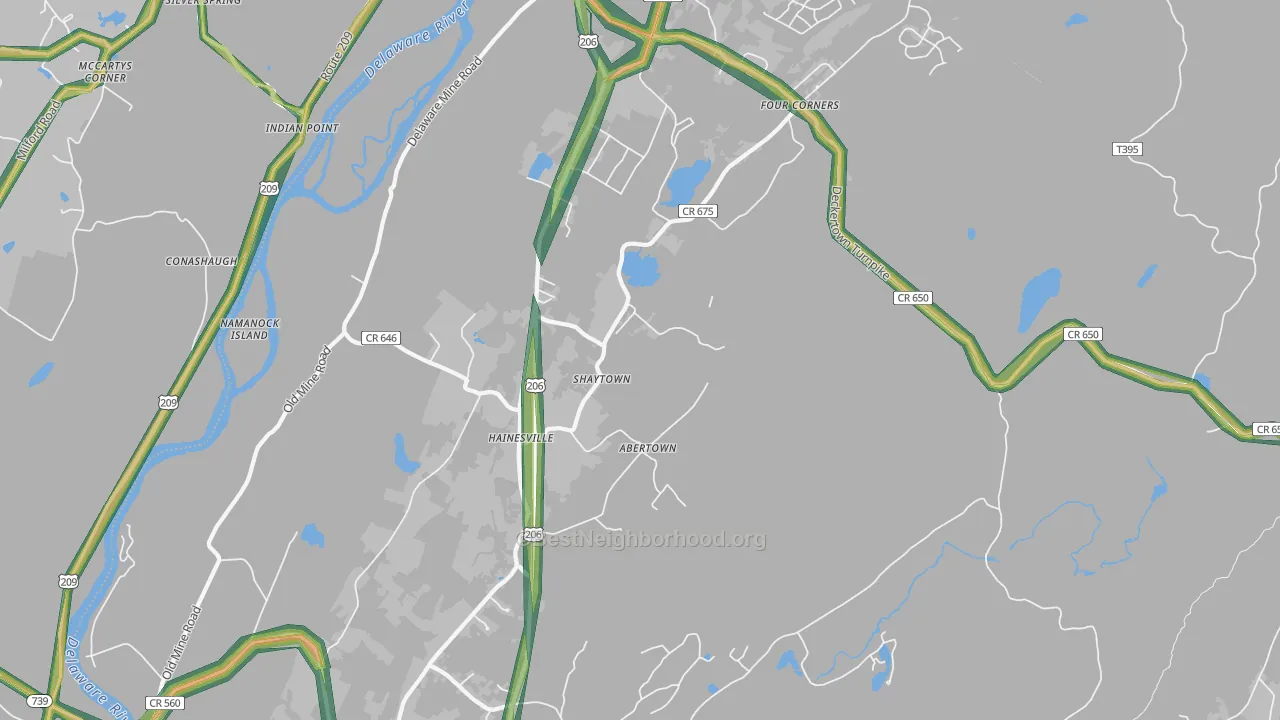 Hainesville, NJ Map of Noise Levels in Hainesville