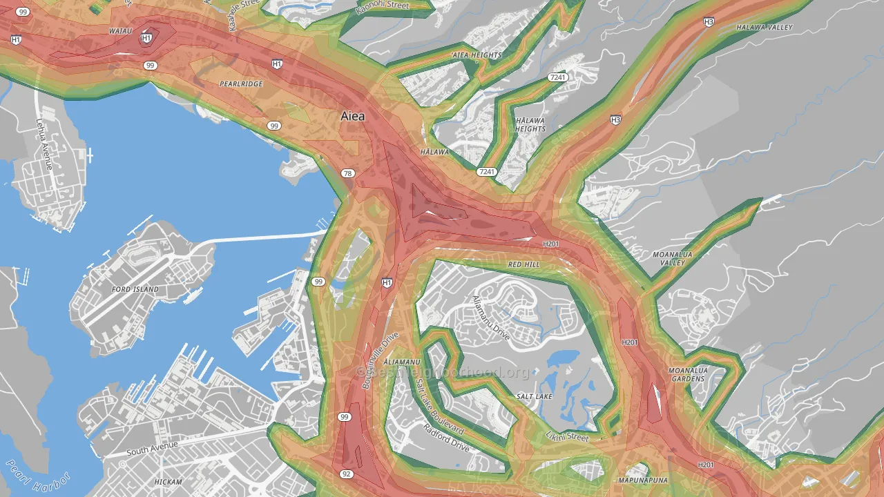 Halawa, HI Map of Noise Levels in Halawa