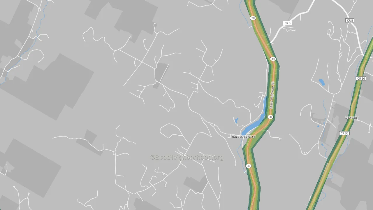 Halcottsville, NY Map of Noise Levels in Halcottsville