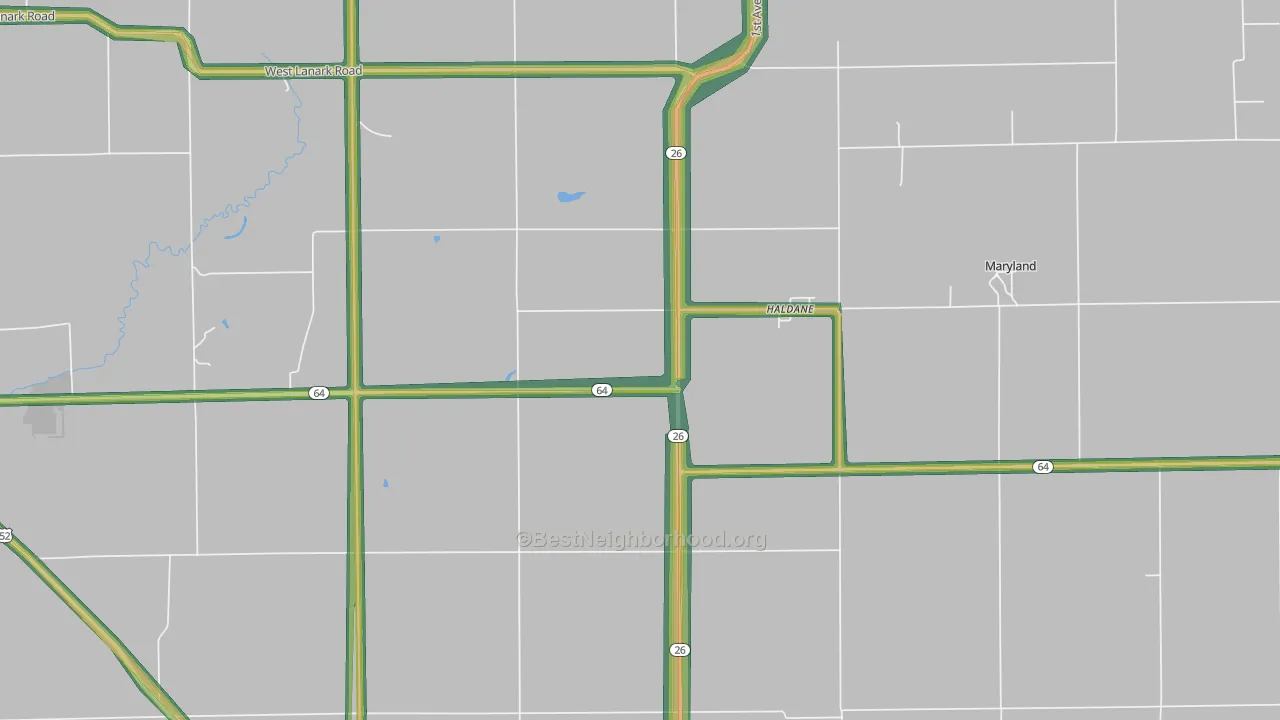 Haldane, IL Map of Noise Levels in Haldane