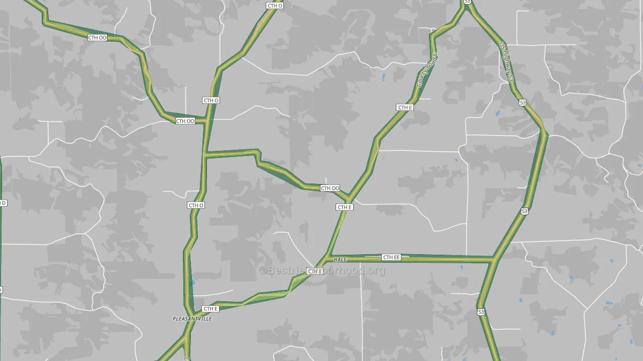 Hale, WI Map of Noise Levels in Hale