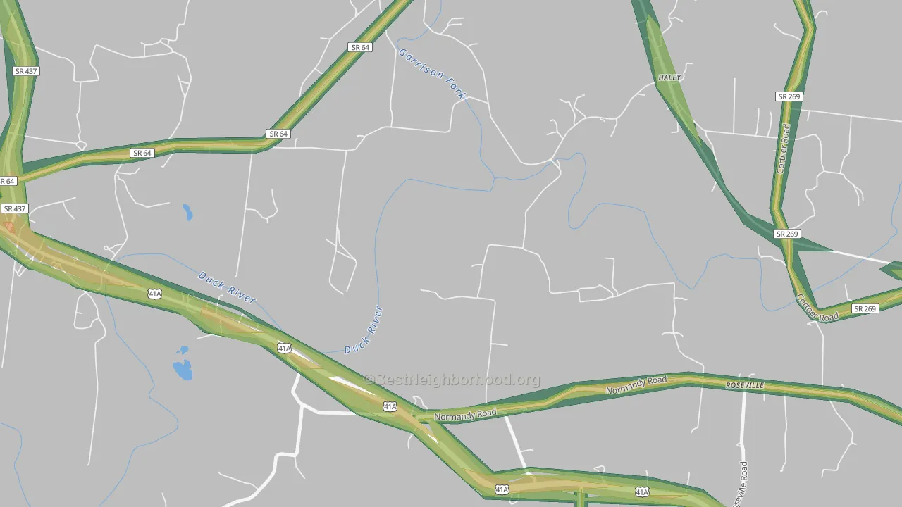Haley, TN Map of Noise Levels in Haley