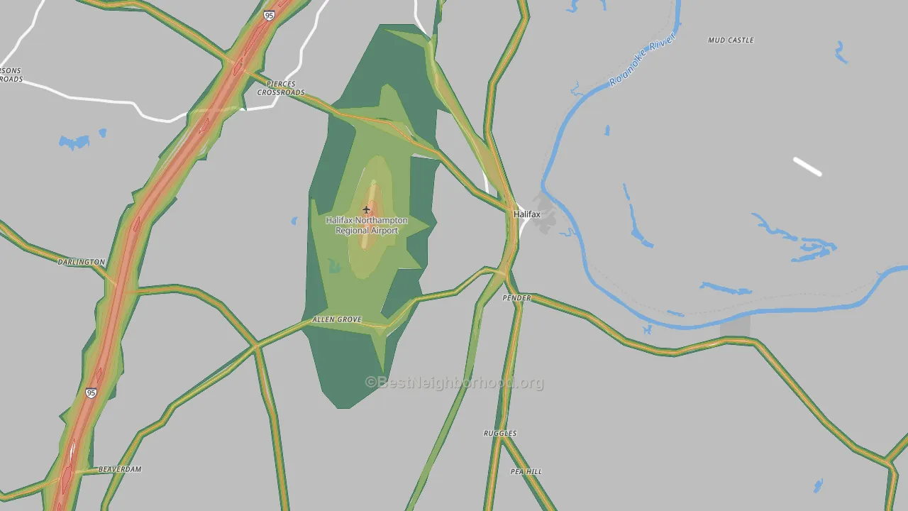 Halifax, NC Map of Noise Levels in Halifax