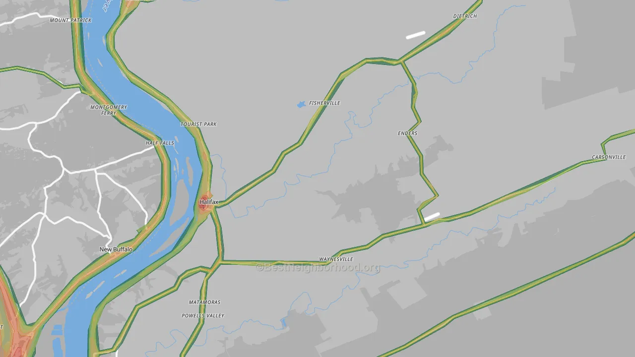 Halifax, PA Map of Noise Levels in Halifax