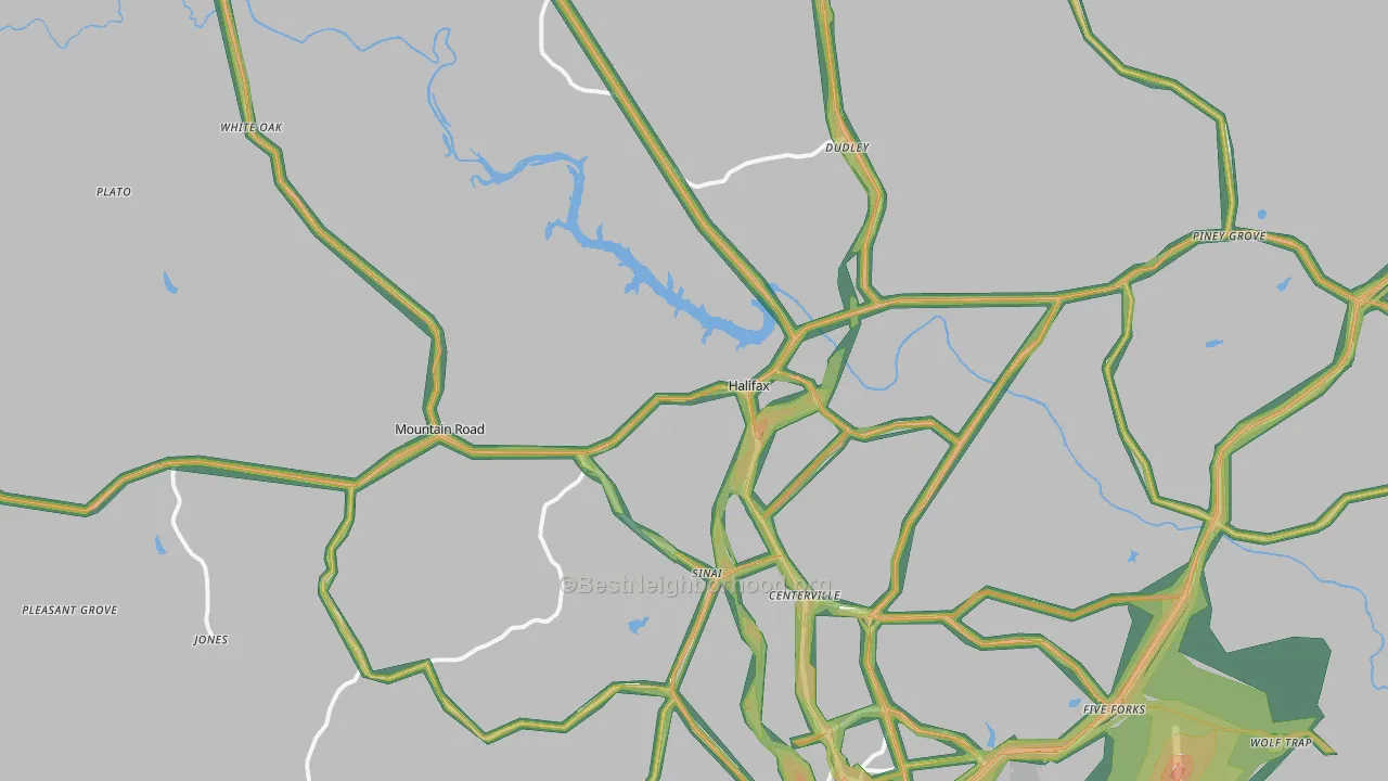 Halifax, VA Map of Noise Levels in Halifax