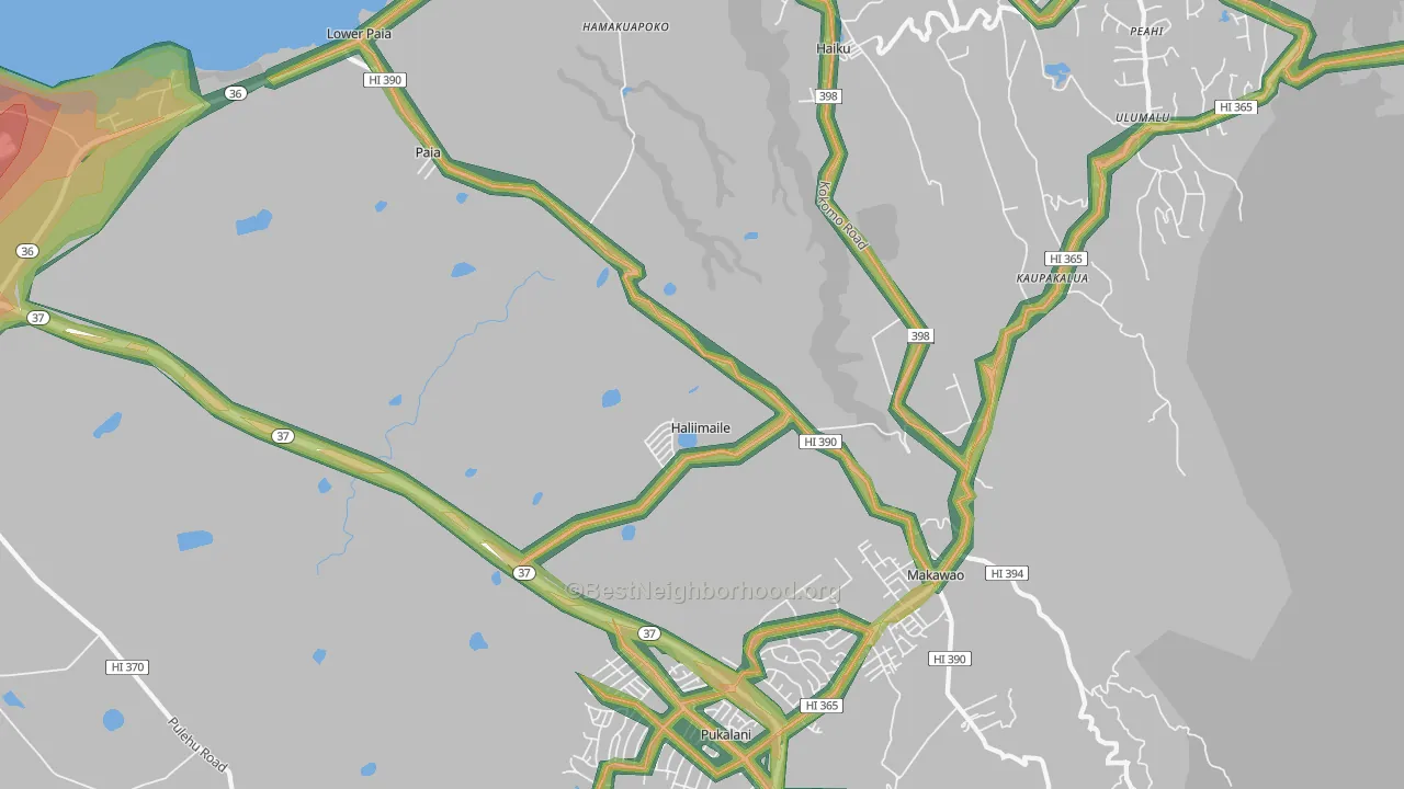 Haliimaile, HI Map of Noise Levels in Haliimaile