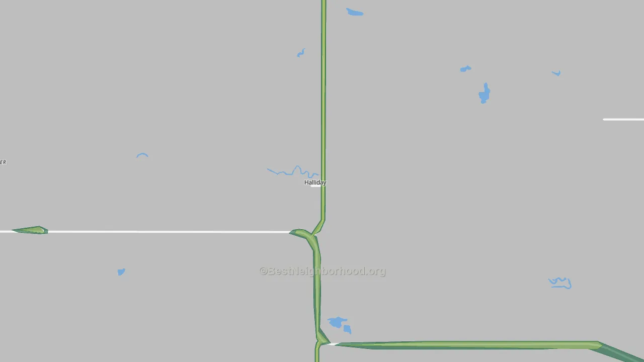 Halliday, ND Map of Noise Levels in Halliday