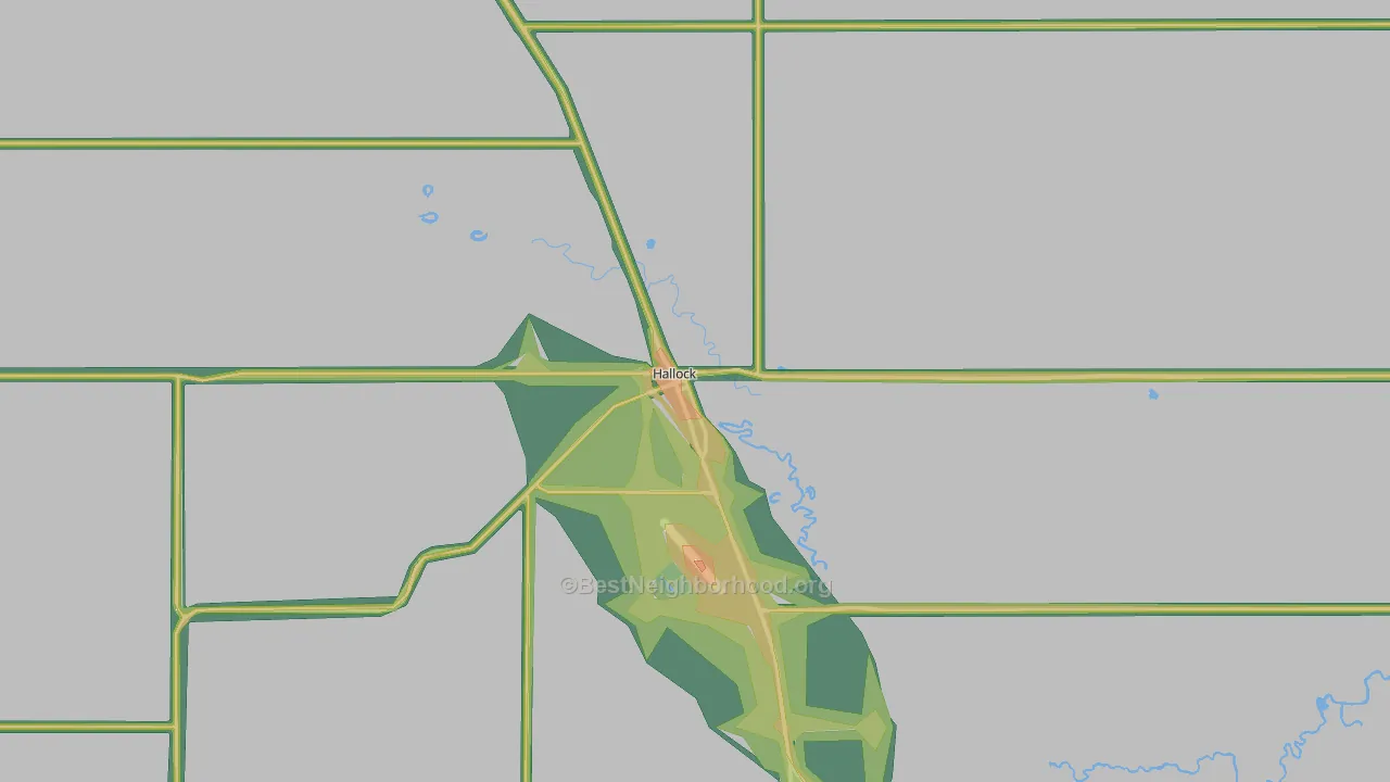 Hallock, MN Map of Noise Levels in Hallock