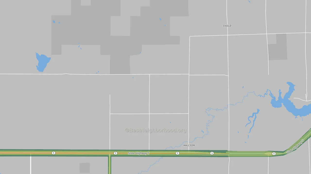 Hallson, ND Map of Noise Levels in Hallson