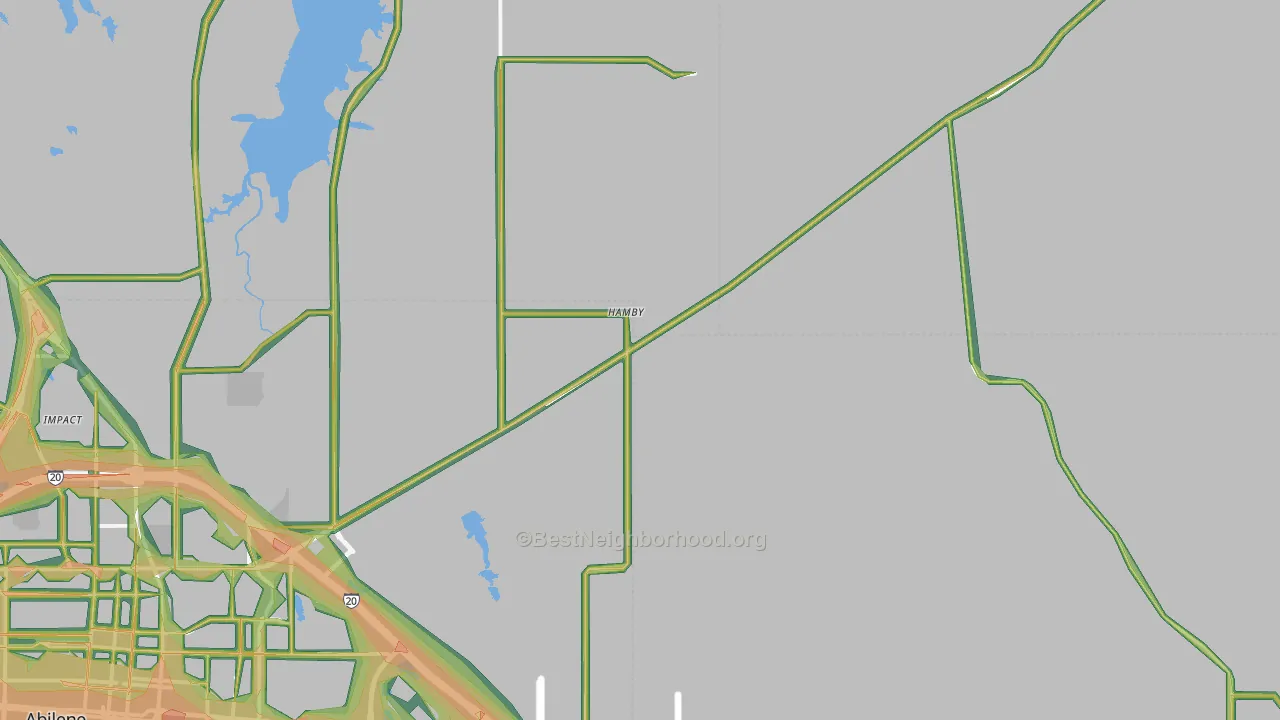 Hamby, TX Map of Noise Levels in Hamby