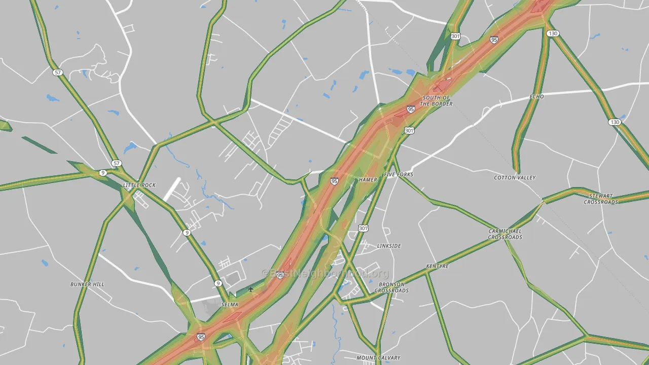 Hamer, SC Map of Noise Levels in Hamer