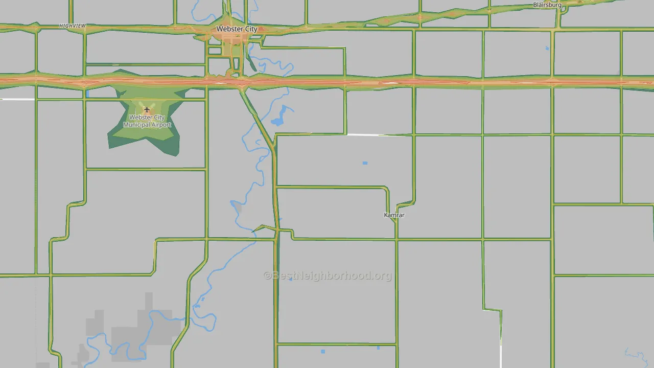 Hamilton County, IA Map of Noise Levels in Hamilton County